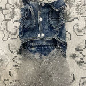 Chic Denim and Silver Dog Tutu Vest